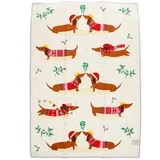 Pamučna kuhinjska krpa 70x50 cm Festive Sausage Dog –