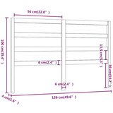  Uzglavlje za krevet sivo 126 x 4 x 100 cm od masivne borovine | shoptok.hr