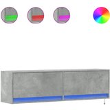 Maison Chic Stenska TV omarica - TV stojalo - Televizijska omarica z LED lučkami betonsko siva 140x31x38 cm, (21700461) Cene