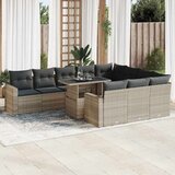 vidaXL 11-dijelni set vrtnih sofa poliratan s jastucima svijetlosivi | shoptok.hr
