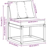  Srednja sofa za van Masivno bagremovo drvo, Tekstilen Bijela | shoptok.hr