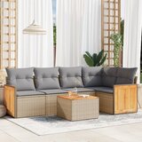  6-dijelni set vrtnih sofa s jastucima bež od poliratana | shoptok.hr