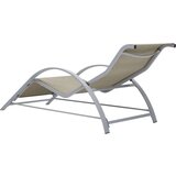 Ležalnik 2 kosa z mizico aluminij krem barve | Shoptok.si