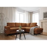 Miuform Narančasta/smeđa sklopiva kutna garnitura od samta (s desnim kutom) Lofty Lilly – | shoptok.hr