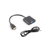 Lanberg AD-0017-BK video cable adapter 0.2 m VGA (D-Sub) HDMI Type A (Standard) Black | shoptok.hr