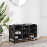 vidaXL Klupa za cipele crna 84x40x53,5 cm Konstruirano drvo i metal | shoptok.hr