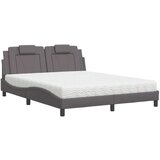  Krevet s madracem sivi 160 x 200 cm od umjetne kože | shoptok.hr