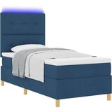  Postelja z vzmetnico z vzmetnico Modra 80 x 200 cm blago, (5000128642) | Shoptok.si