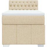 vidaXL Box spring postelja z vzmetnico krem 90x190 cm blago, (21310741) | Shoptok.si