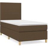  Krevet s oprugama i madracem tamnosmeđi 90 x 190 cm od tkanine | shoptok.hr