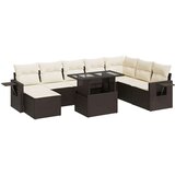 vidaXL 9-dijelni set vrtnih sofa s jastucima poliratan smeđi | shoptok.hr
