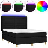 The Living Store Box spring postelja z vzmetnico LED črna 140x190 cm blago - Box Spring Postelja, (21503516) | Shoptok.si