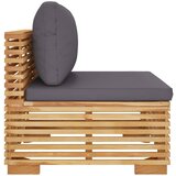  Srednja vrtna sofa s tamnosivim jastucima od masivne tikovine | shoptok.hr
