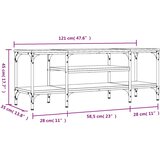 TV ormarić boja dimljenog hrasta 121x35x45 cm od drva i željeza | shoptok.hr