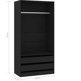  Ormar crni 100 x 50 x 200 cm od konstruiranog drva | shoptok.hr
