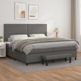  s oprugama i madracem sivi 200x200 cm od umjetne kože | shoptok.hr