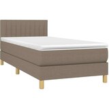 Krevet box spring s madracem LED smeđesivi 90x200 cm tkanina | shoptok.hr