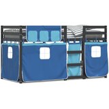 vidaXL Pograd z zavesami moder 90x190 cm trdna borovina, (21151907) | Shoptok.si