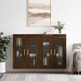 The Living Store Stenska omarica 2 kosa rjavi hrast inženirski les - Stenska Omarica, (21428908) | Shoptok.si