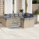 vidaXL 12-dijelni set vrtnih sofa od poliratana s jastucima bež Cijene