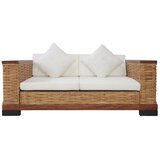  2-dijelni set sofa od prirodnog ratana s jastucima smeđi | shoptok.hr