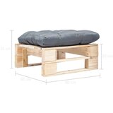  Vrtni tabure iz palet s sivo blazino naravni les, (20665480) | Shoptok.si