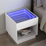 vidaXL Noćni ormarić s beskonačnim LED svjetlima bijeli 50x50x50 cm | shoptok.hr