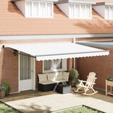 vidaXL Ročna Retraktibilna Tenda Bela 450x300 cm, Nadomestna tkanina za tendo za okvir 4.5x3 m Bela Cene