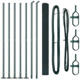 vidaXL Zeleni set stubova ograde Set od 2 Zelena Čelik obložen prahom | shoptok.hr