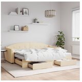 vidaXL Izvlečna dnevna postelja s predali krem 80x200 cm bla Cene