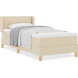 Postelja z vzmetnico z vzmetnico krema 200 x 100 cm Poliester, (5000128432) | Shoptok.si
