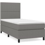  Krevet s oprugama i madracem tamnosivi 90 x 190 cm od tkanine | shoptok.hr