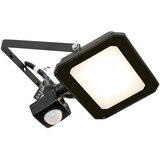 QAZQA Črn radiator z LED 30W IP65 s senzorjem gibanja - Levana | Shoptok.si