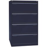 BISLEY Predalnik za obešalne mape LIGHT, 2 vrsti, 4 predali, DIN A4, oxfordsko modre barve | Shoptok.si