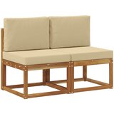  2 Komad Srednja sofa za van Čvrsto drvo akacije Prirodna | shoptok.hr