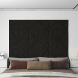  Zidne ploče od tkanine 12 kom crne 30x30 cm 0 54 m²
