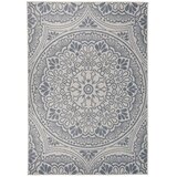 Vanjski tepih ravnog tkanja 160 x 230 cm plavi s uzorkom | shoptok.hr