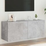  Zidni TV ormarić s LED svjetlima siva boja betona 100x35x41 cm | shoptok.hr