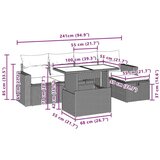  6-dijelni set vrtnih sofa od poliratana s jastucima sivi | shoptok.hr