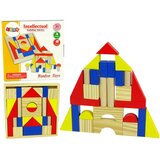 Montessori set drvenih blokova za gradnju kuće/dvorca, šareni | shoptok.hr