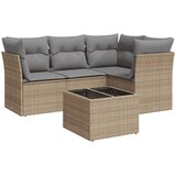 Maison Chic Seti vrtnega pohištva - Vrtna garnitura - Vrtni pohištvo set 5-delna z blazinami bež poli ratan, (21819991) | Shoptok.si