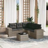  6-dijelni set vrtnih sofa od poliratana s jastucima sivi | shoptok.hr