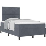 vidaXL Kutni krevet s madracem Tamnosiva 120x200 cm Baršun | shoptok.hr