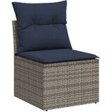  Vrtna garnitura - 8-dijelni set vrtnih sofa od poliratana s jastucima sivi - Siva 1 | shoptok.hr