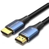 Cotton Braided HDMI-A Male to Male HD Cable 8K 2M Blue Aluminum Alloy Type