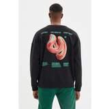 Trendyol Black Men's Oversize Long Sleeve Crew Neck Printed Sweatshirt | Shoptok.si