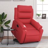 Maison Chic Naslanjač - Relax naslanjač s funkcijo vstajanja rdeče umetno usnje, (22062037) | Shoptok.si