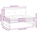 3 Komad Sekcionalna sofa Čvrsto borovo drvo Vosak Smeđa - Vosak smeđa bor srednja sofa | shoptok.hr