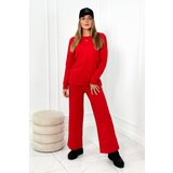 Kesi Cotton set Sweatshirt + Wide leg trousers red Cijene