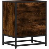 vidaXL Nočna omarica dimljeni hrast 40x31x50 cm inž. les in kovina | Shoptok.si